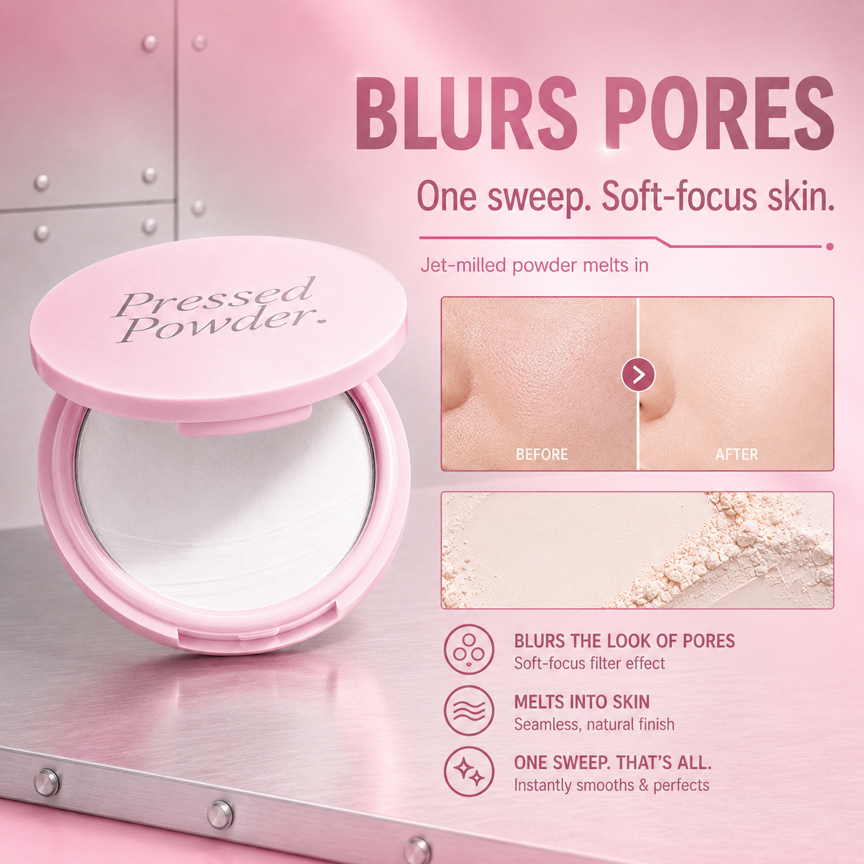 ✨Soft-Focus Oil-Control Pressed Powder