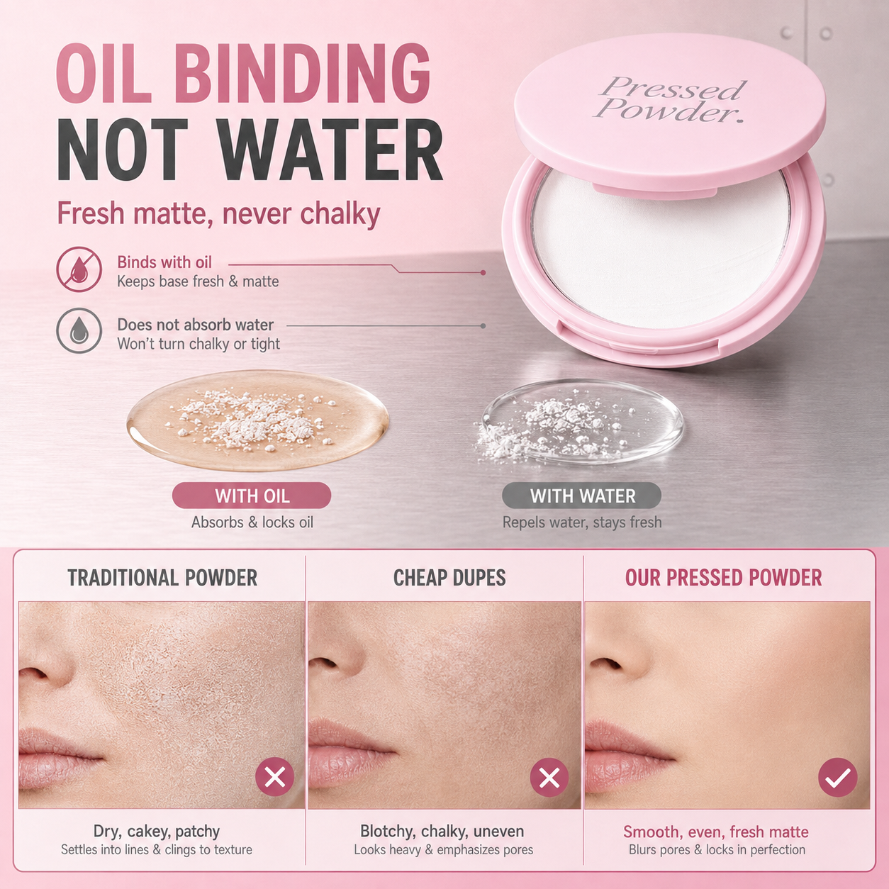 ✨Soft-Focus Oil-Control Pressed Powder