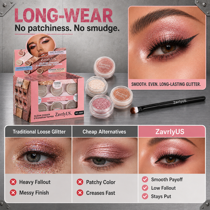 6-Piece Glitter Eyeshadow Topper Set with Brush