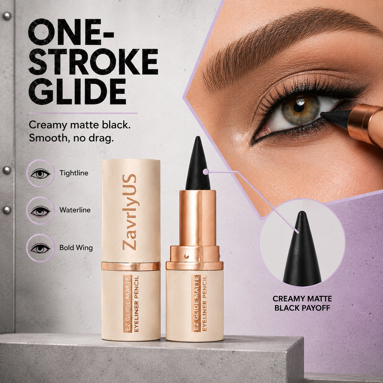 ✨Retractable Matte Black Eyeliner Pencil