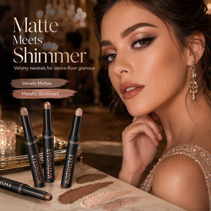✨ 8-Pcs Neutral Eyeshadow Stick Set – Waterproof Cream Matte & Shimmer Makeup Sticks 👁️✨