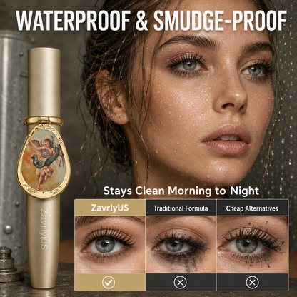 ✨Waterproof Mascara with Built-In Mirror & Silicone Brush