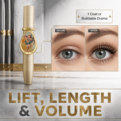 ✨Waterproof Mascara with Built-In Mirror & Silicone Brush