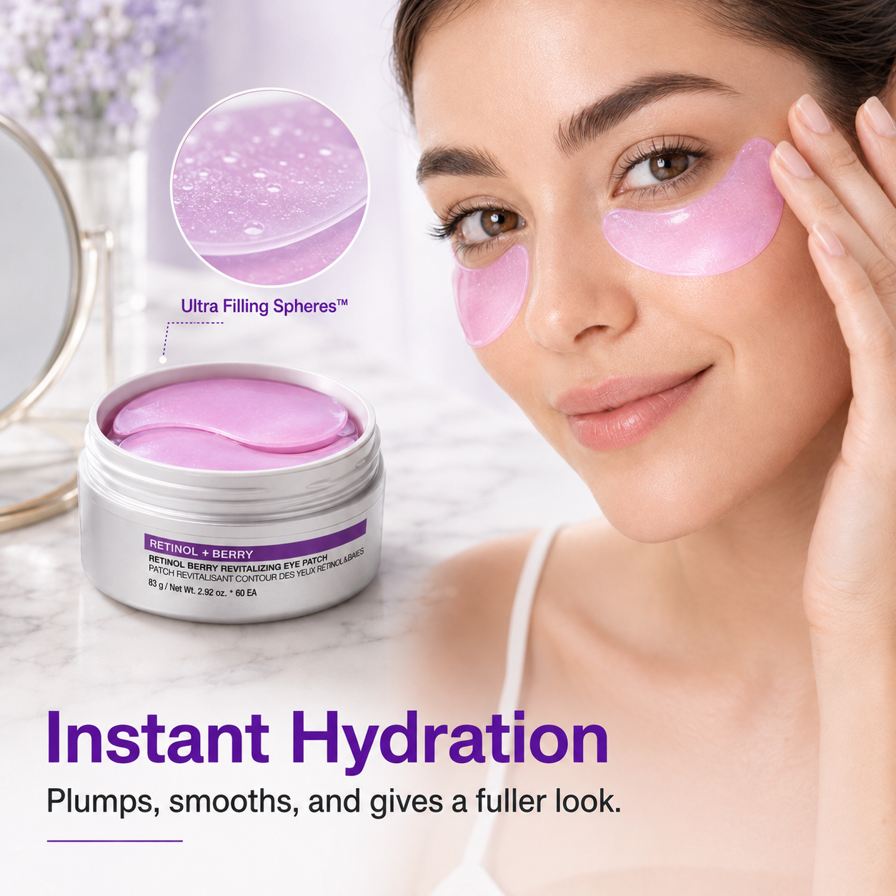 Retinol Berry Eye Patches for Puffiness & Fine Lines