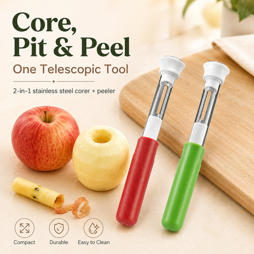 2-in-1 Telescopic Apple Corer & Peeler