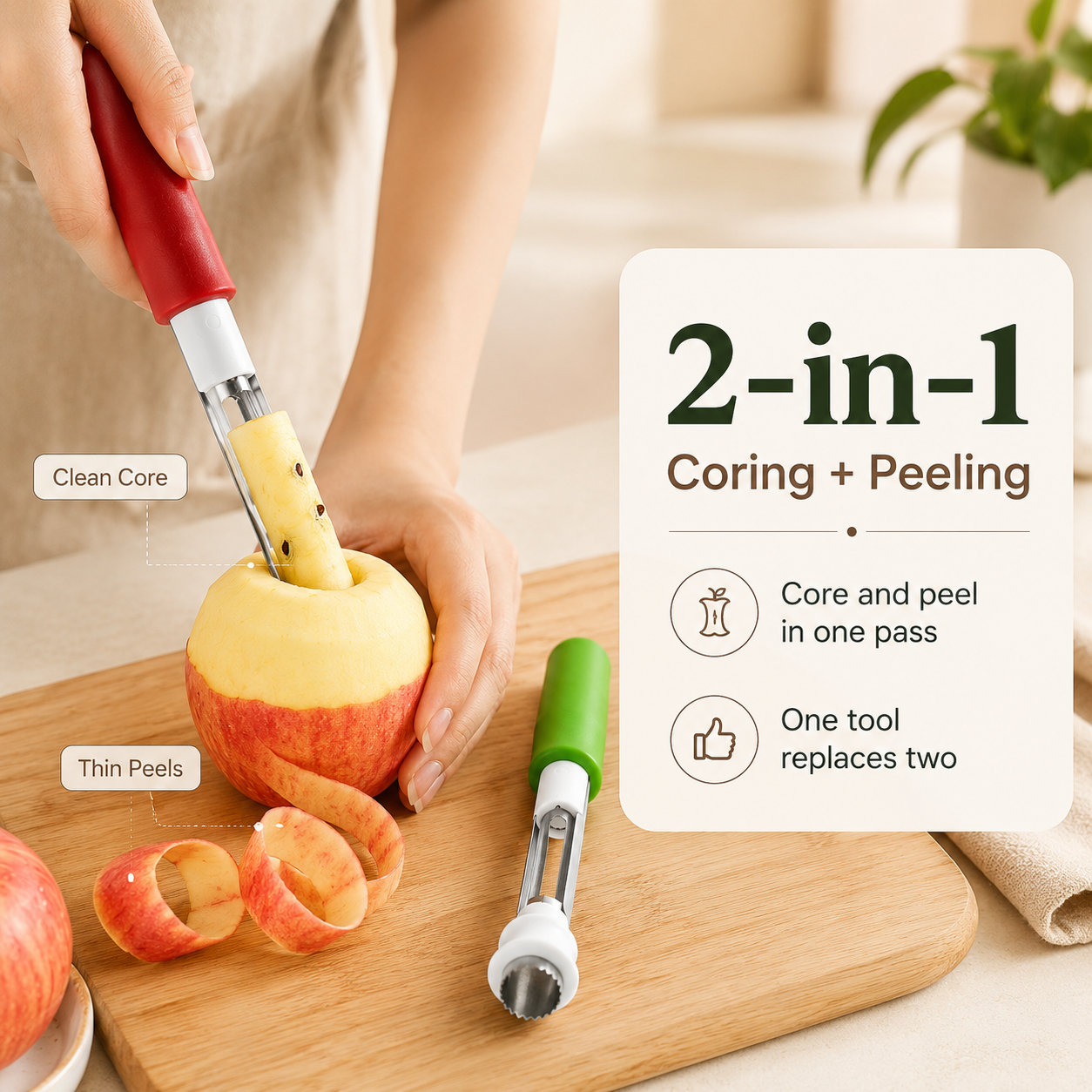 2-in-1 Telescopic Apple Corer & Peeler