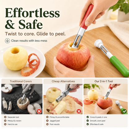 2-in-1 Telescopic Apple Corer & Peeler
