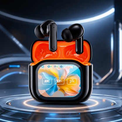 🌐 AI Translator Earbuds with Smart Touch Display