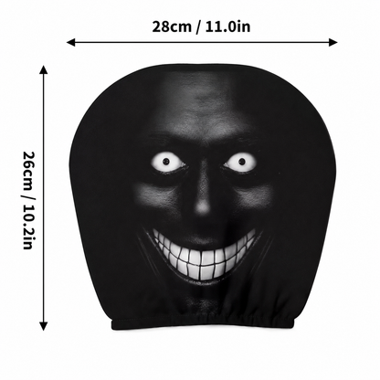 【Funny Face Stretch Car Headrest Cover】 🎭🚗