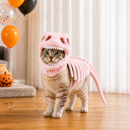 🦖 Glow-in-the-Dark Dino Skeleton Pet Costume