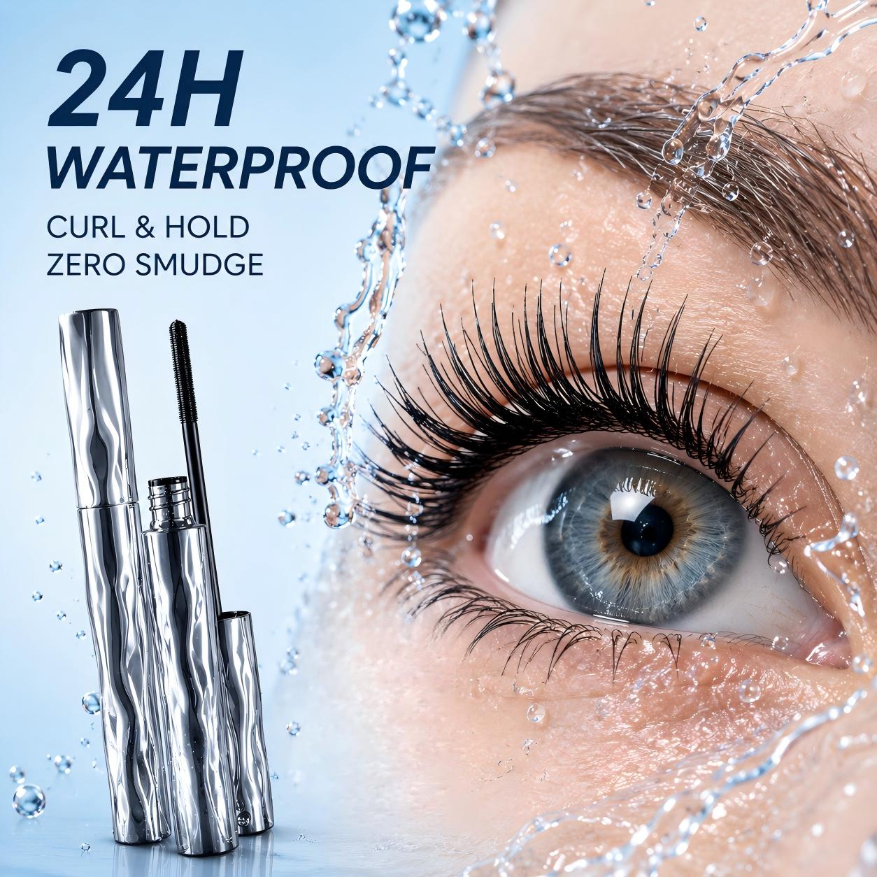 Waterproof Lengthening & Curling Black Mascara