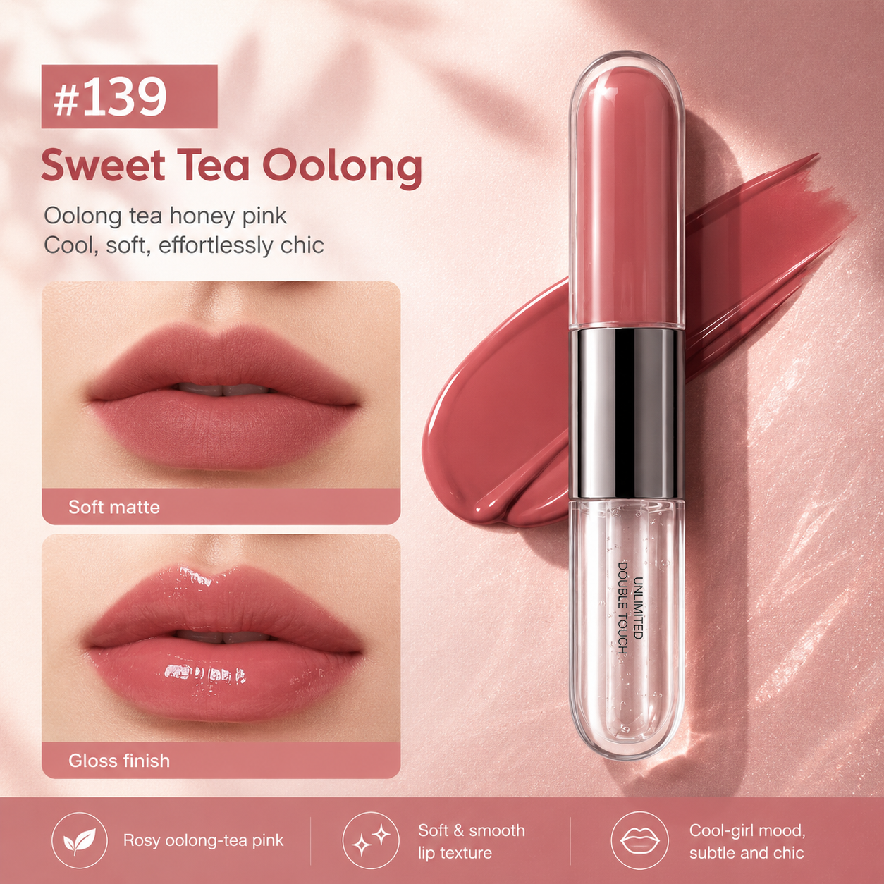 💄 2-in-1 Double Touch Long-Wear Liquid Lipstick & Glass Gloss
