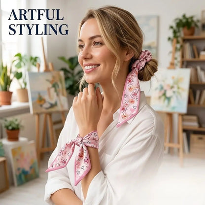 🎀 24-Pack Luxe Silk-Feel Multi-Way Ribbon Scarves