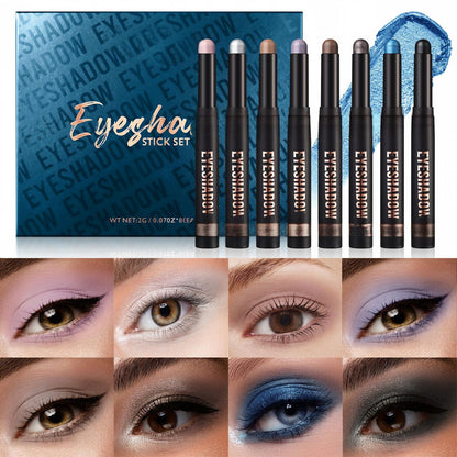 ✨ 8-Pcs Neutral Eyeshadow Stick Set – Waterproof Cream Matte & Shimmer Makeup Sticks 👁️✨