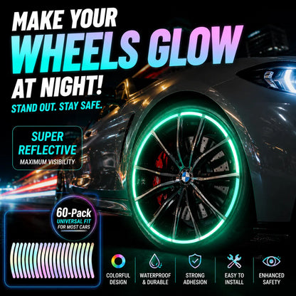 💎 Cyber Neon Glow Wheel Rim Reflective Stickers – Universal Fit for Cars & SUVs 🚘✨