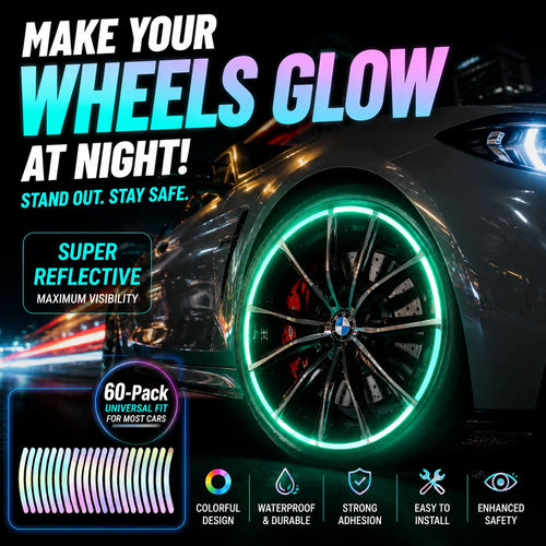 💎 Cyber Neon Glow Wheel Rim Reflective Stickers – Universal Fit for Cars & SUVs 🚘✨