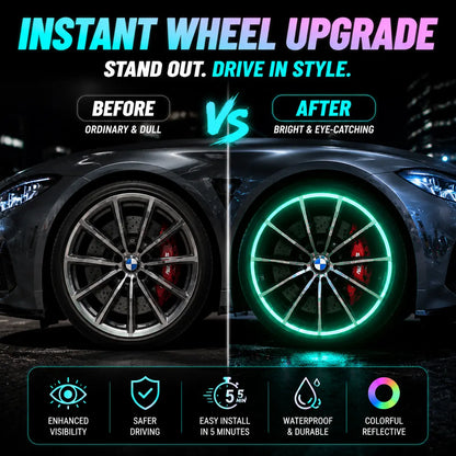 💎 Cyber Neon Glow Wheel Rim Reflective Stickers – Universal Fit for Cars & SUVs 🚘✨