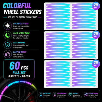 💎 Cyber Neon Glow Wheel Rim Reflective Stickers – Universal Fit for Cars & SUVs 🚘✨
