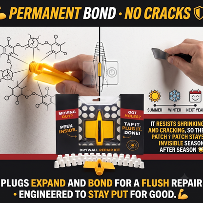 🔨Premium Drywall Repair Plug Kit (36-Pack) | No Sanding, 1-Hour Fix⚡