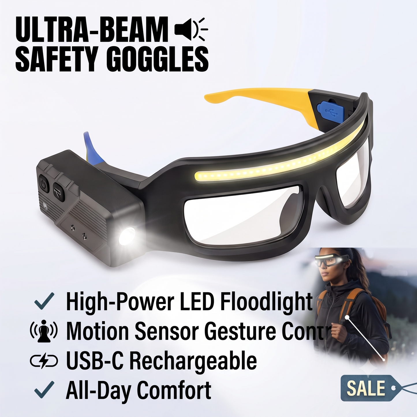 ⚡Hands-Free LED Glasses Light — 800 Lumens🔦