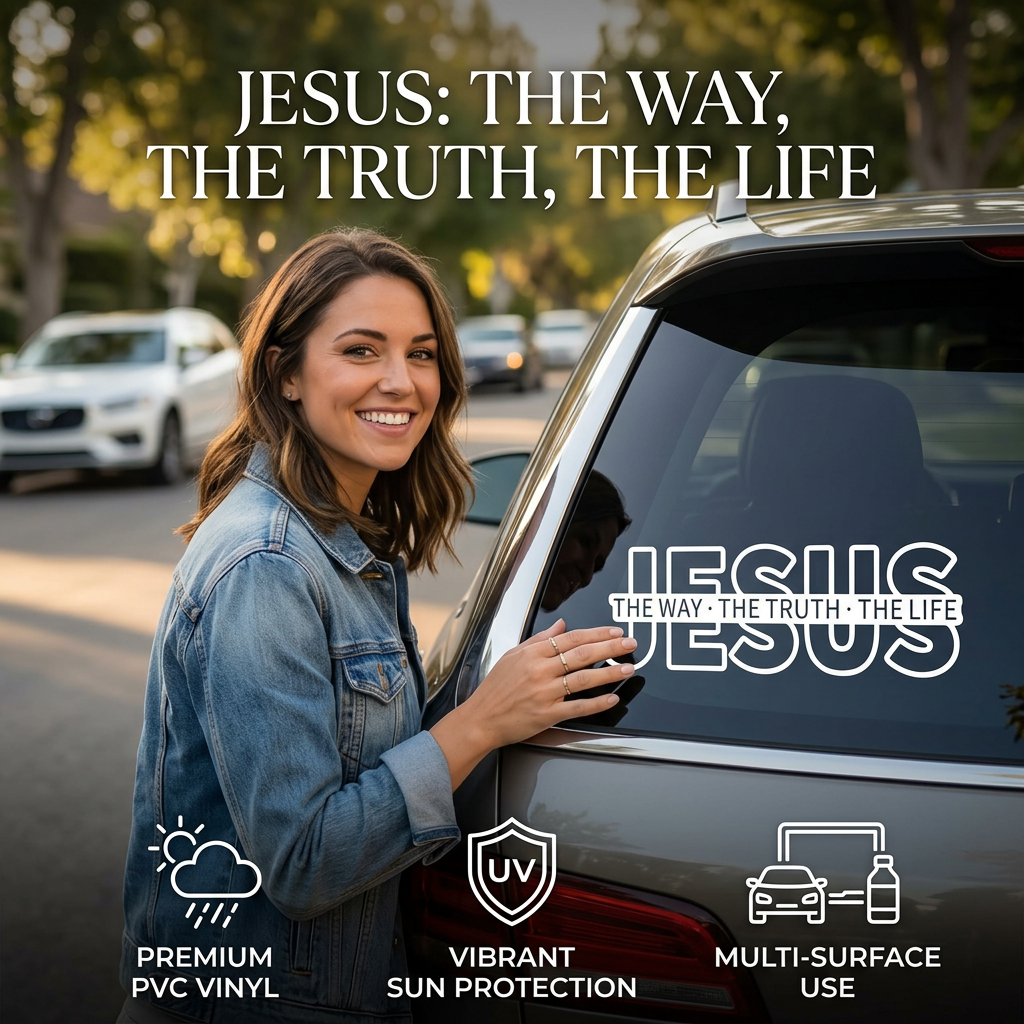 "Jesus: The Way, The Truth, The Life" Christian Vinyl Decal