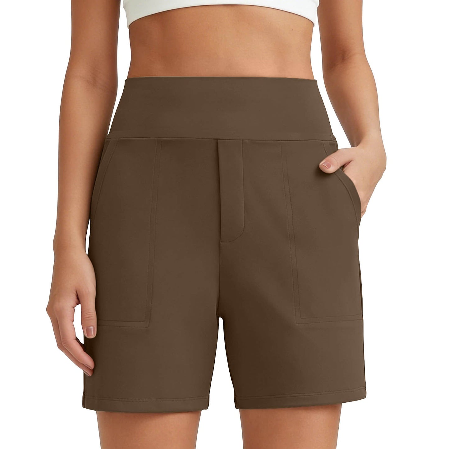Women's High-Waisted Athletic Bermuda Shorts with Pockets – Running, Yoga, Summer Casual Activewear(Buy 2 Free Shipping)