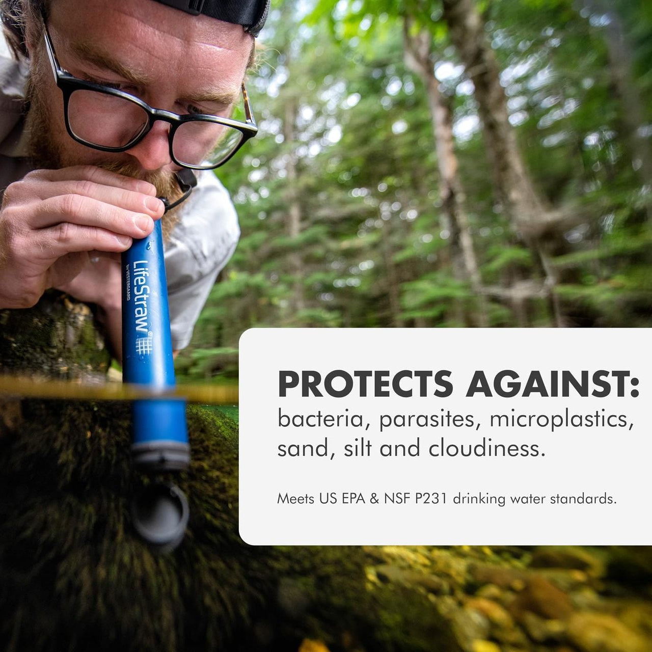 Ultralight Survival Water Filter Straw - 1,000 Gallon Capacity