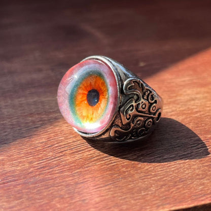 👁️Realistic Eyeball Ring - Adjustable Gothic Punk🦇 Statement Jewelry✨Handmade
