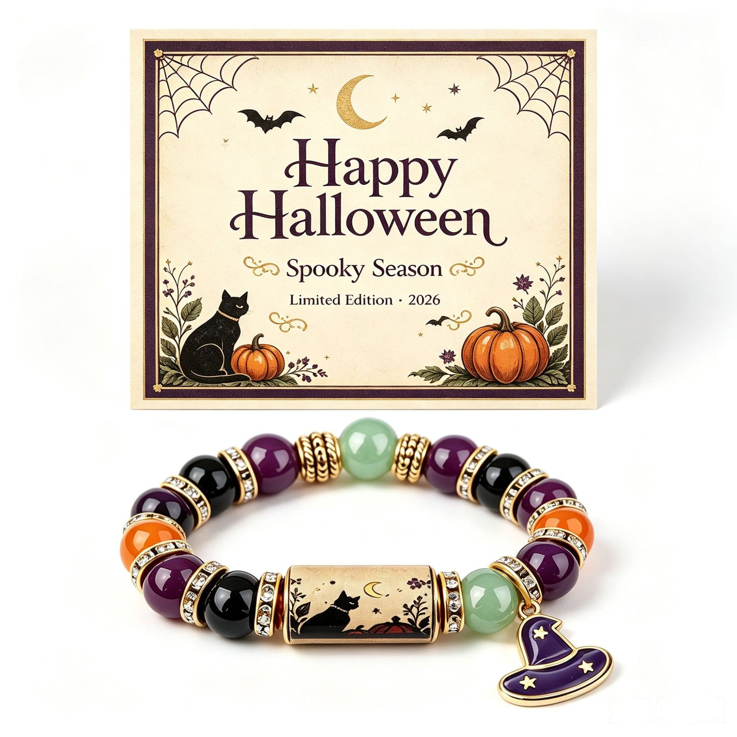 🎃Halloween Black Cat Charm Bracelet Gift Set | 5 Styles