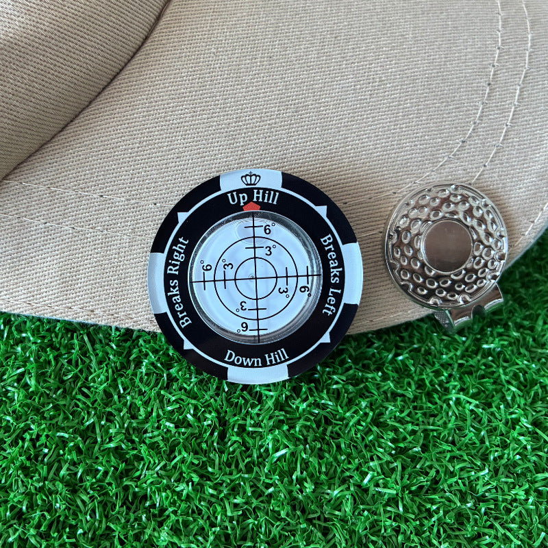 2-in-1 Golf Ball Marker & Precision Green Slope Reader Level