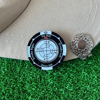 2-in-1 Golf Ball Marker & Precision Green Slope Reader Level