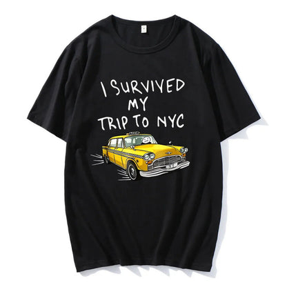 🗽"I Survived My Trip To NYC" Graphic Tee - 100% Cotton Slogan T-Shirt