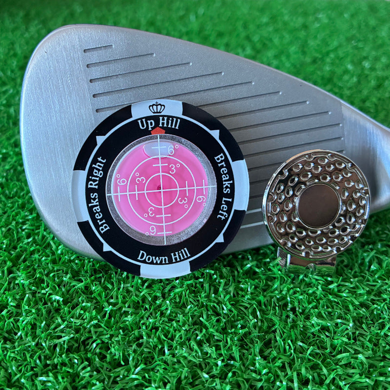 2-in-1 Golf Ball Marker & Precision Green Slope Reader Level