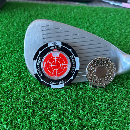 2-in-1 Golf Ball Marker & Precision Green Slope Reader Level