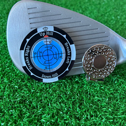 2-in-1 Golf Ball Marker & Precision Green Slope Reader Level