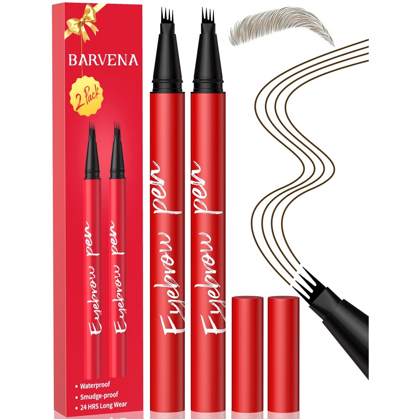 🔥2-Pack Eyebrow Pens – 4-Tip Natural Hair-Like Strokes, All-Day Wear
