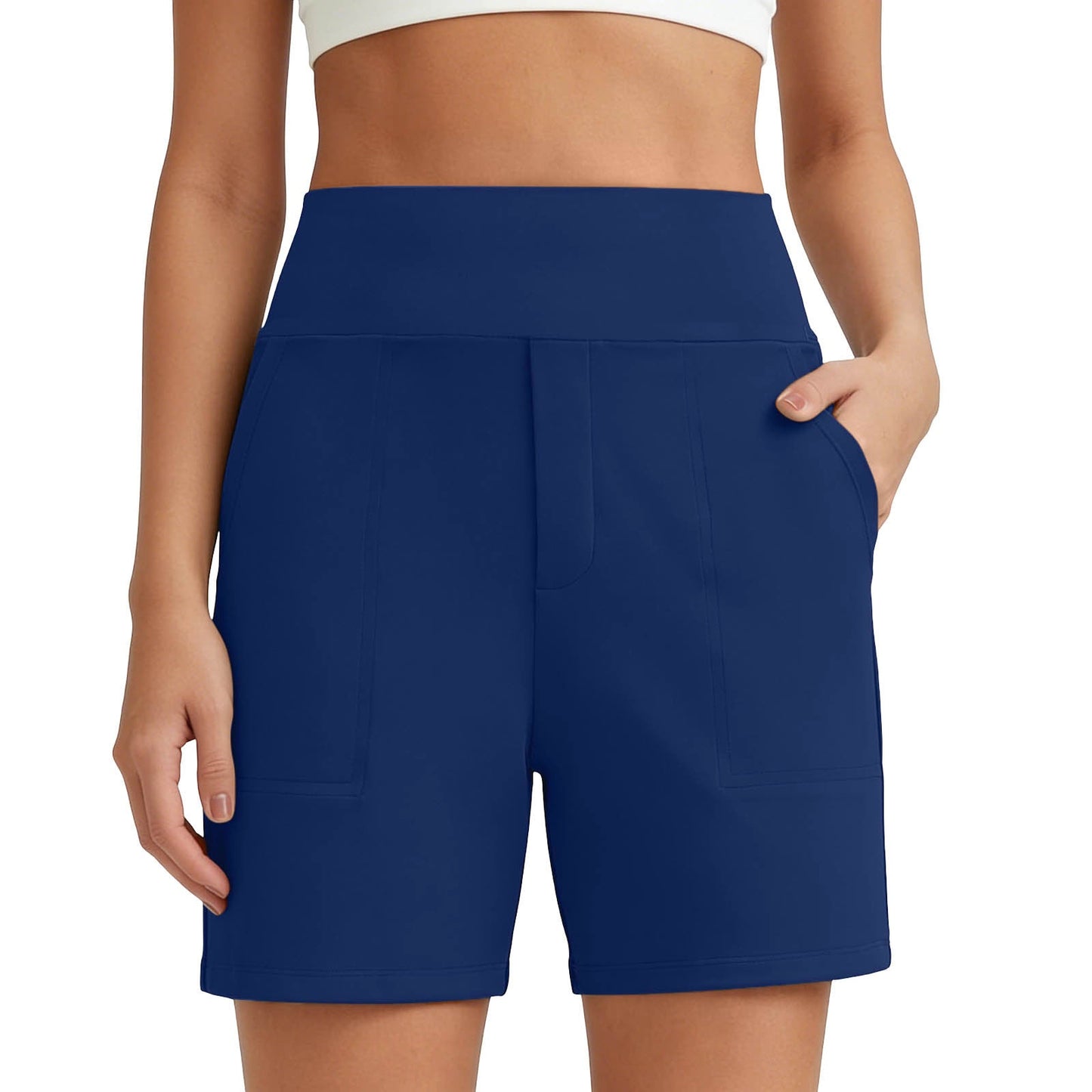 Women's High-Waisted Athletic Bermuda Shorts with Pockets – Running, Yoga, Summer Casual Activewear(Buy 2 Free Shipping)