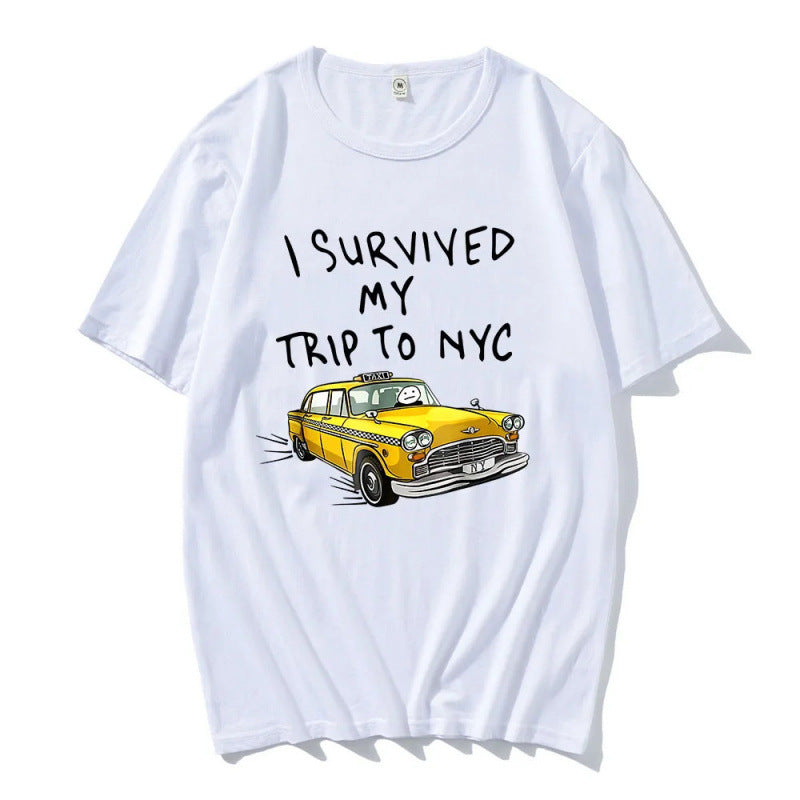 🗽"I Survived My Trip To NYC" Graphic Tee - 100% Cotton Slogan T-Shirt