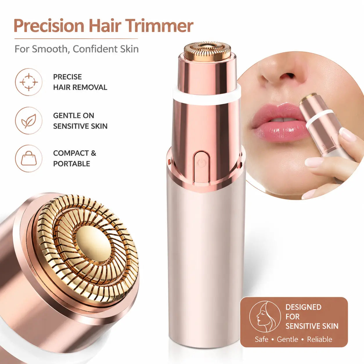 ✨ Smooth Skin in Seconds — 2 in 1 Facial & Eyebrow Hair Trimmer 💖