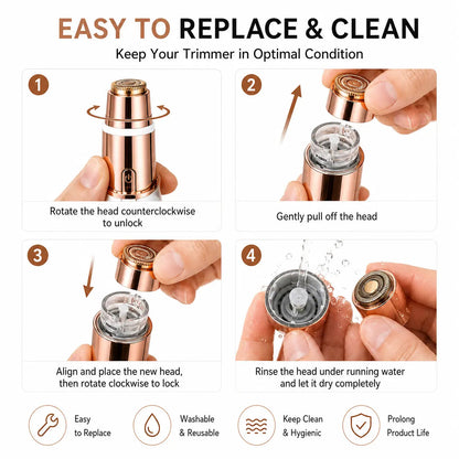 ✨ Smooth Skin in Seconds — 2 in 1 Facial & Eyebrow Hair Trimmer 💖