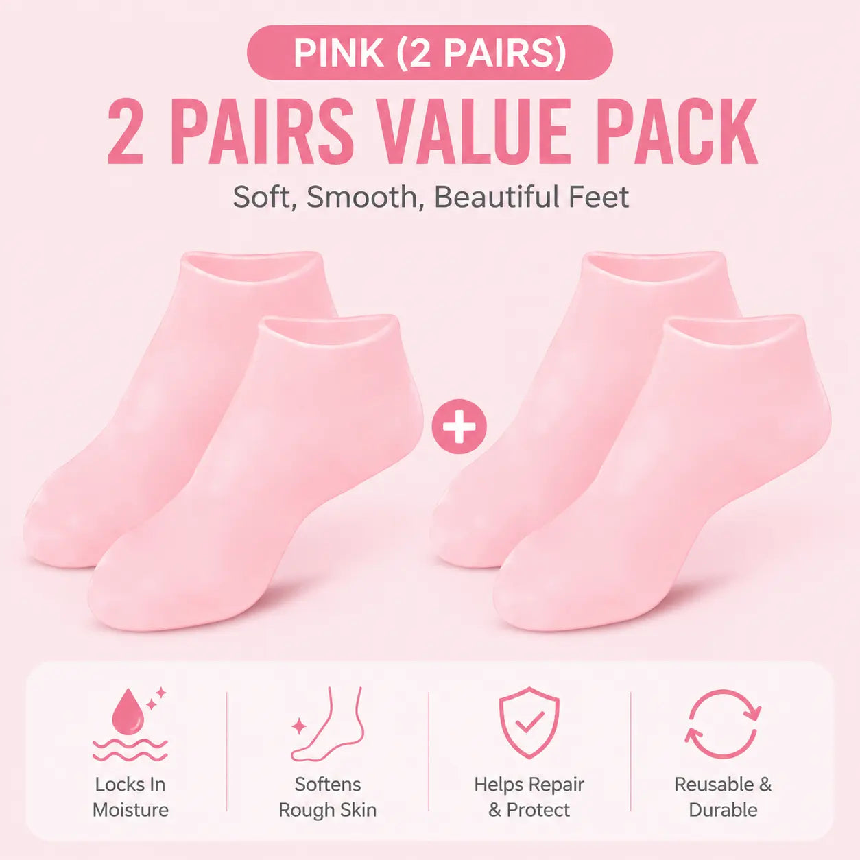 🧼 Reusable Silicone Moisturizing Foot Socks – Full-Cover Gel Foot Care