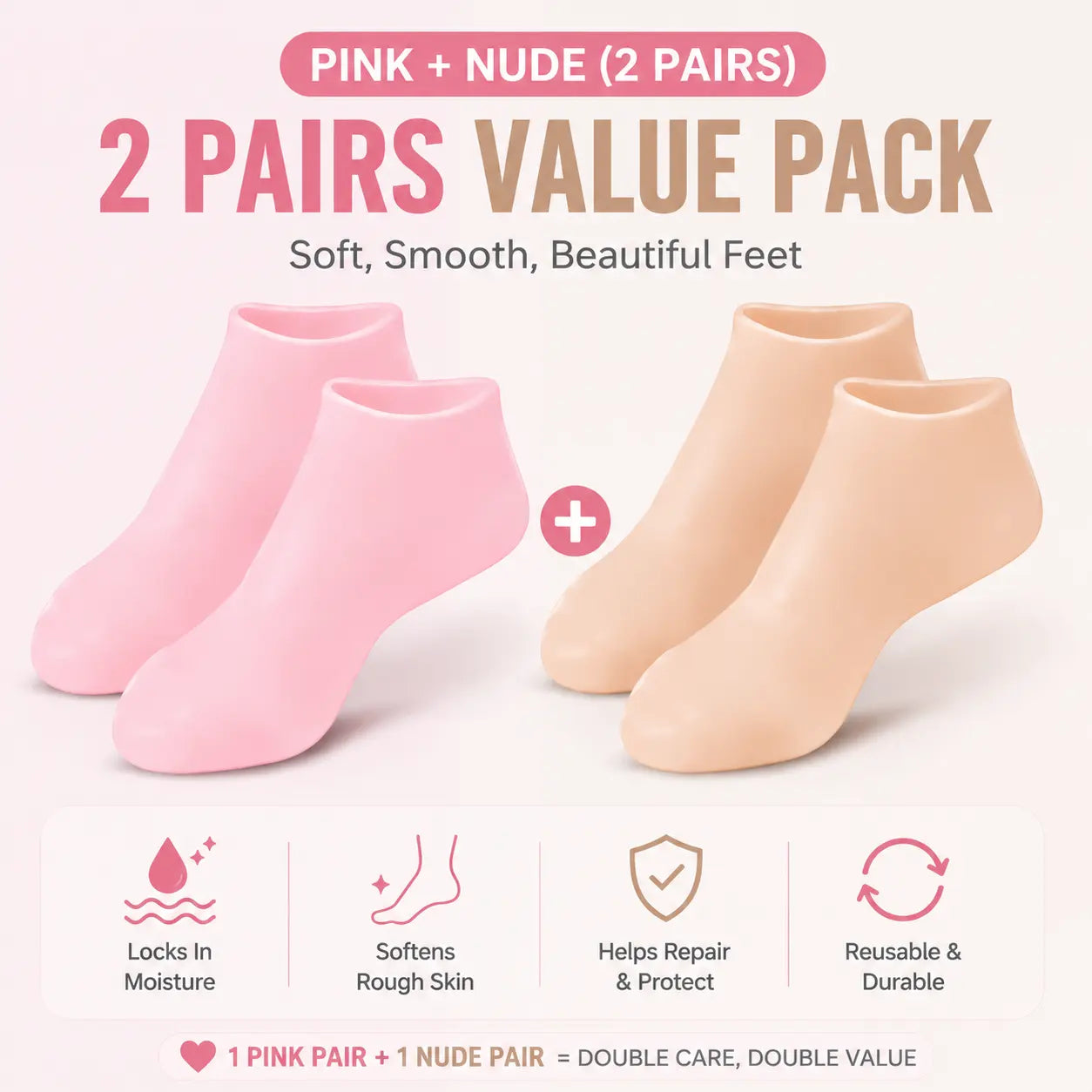 🧼 Reusable Silicone Moisturizing Foot Socks – Full-Cover Gel Foot Care