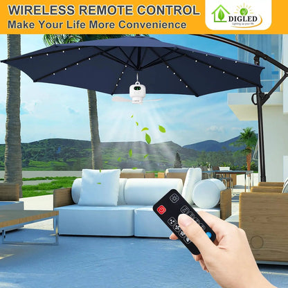 💡Portable Hanging Fan With Light And Remote Control