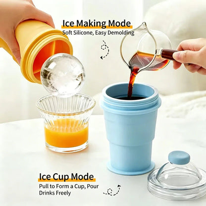 🔥2-in-1 Collapsible Silicone Ice🧊 Ball Maker Cup