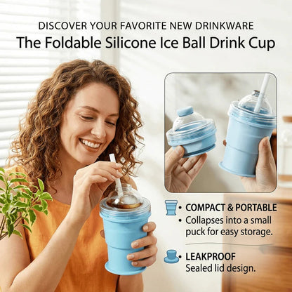 🔥2-in-1 Collapsible Silicone Ice🧊 Ball Maker Cup