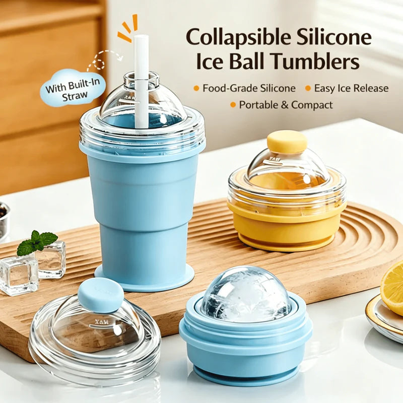 🔥2-in-1 Collapsible Silicone Ice🧊 Ball Maker Cup