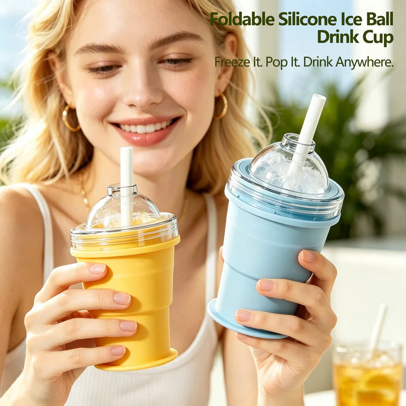 🔥2-in-1 Collapsible Silicone Ice🧊 Ball Maker Cup