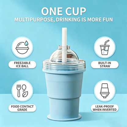 🔥2-in-1 Collapsible Silicone Ice🧊 Ball Maker Cup