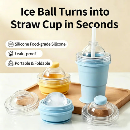 🔥2-in-1 Collapsible Silicone Ice🧊 Ball Maker Cup