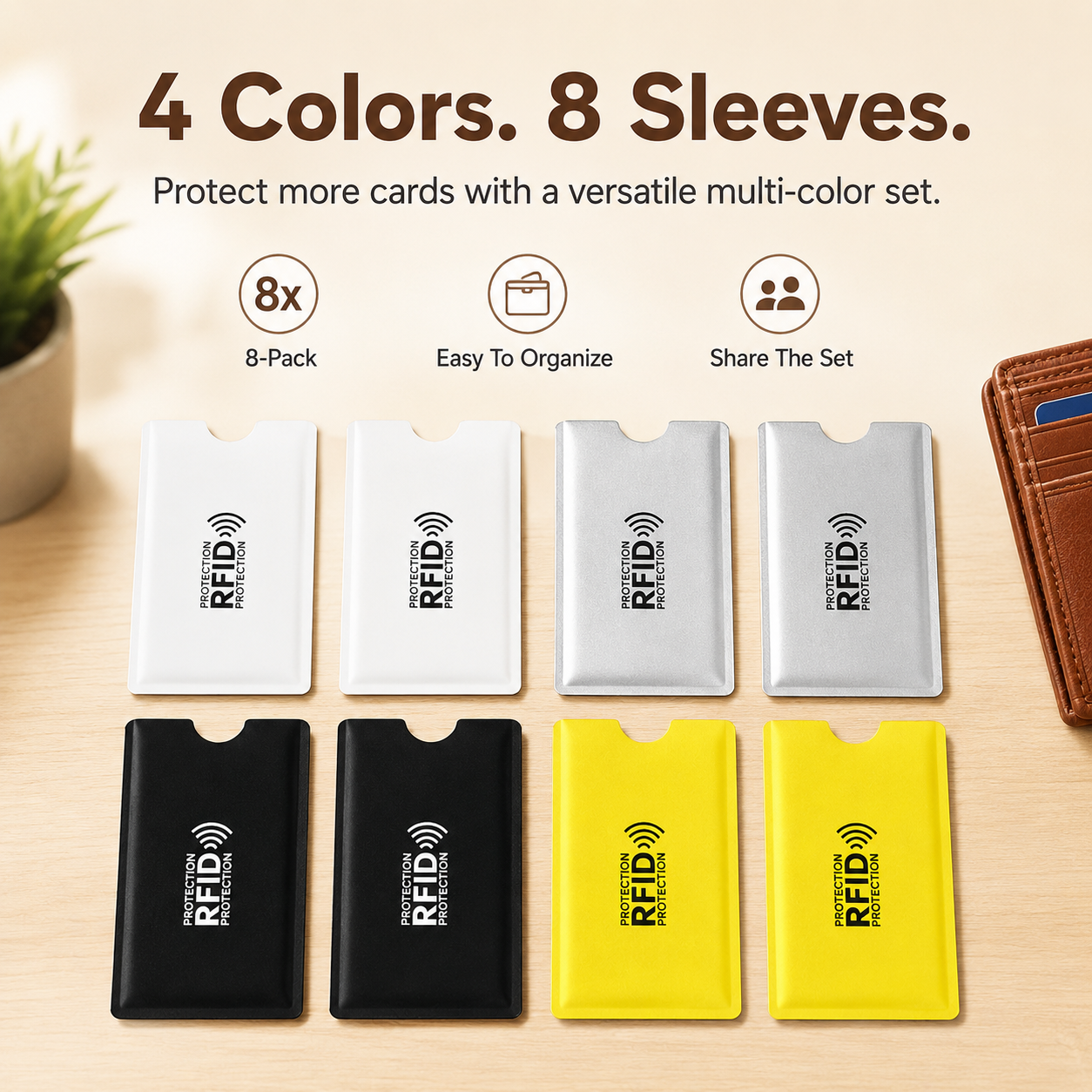 📱RFID Blocking Card Sleeves – 8-Pack Card Protectors🛡️